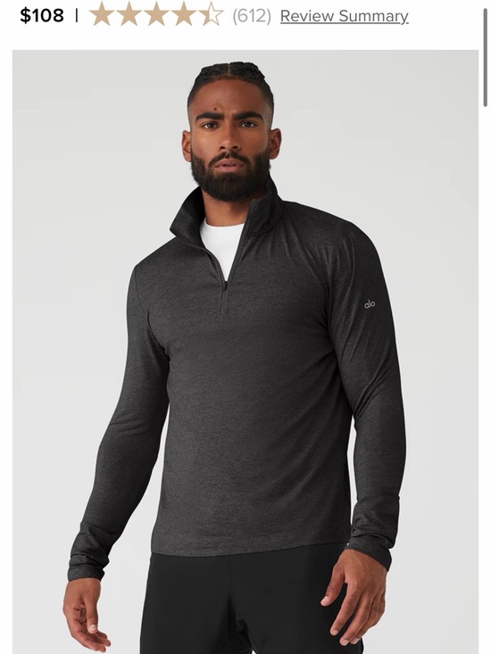 ALO Yoga Other - Alo Men's Heather Charcoal Conquer Quarter-Zip Pullover - Size Large